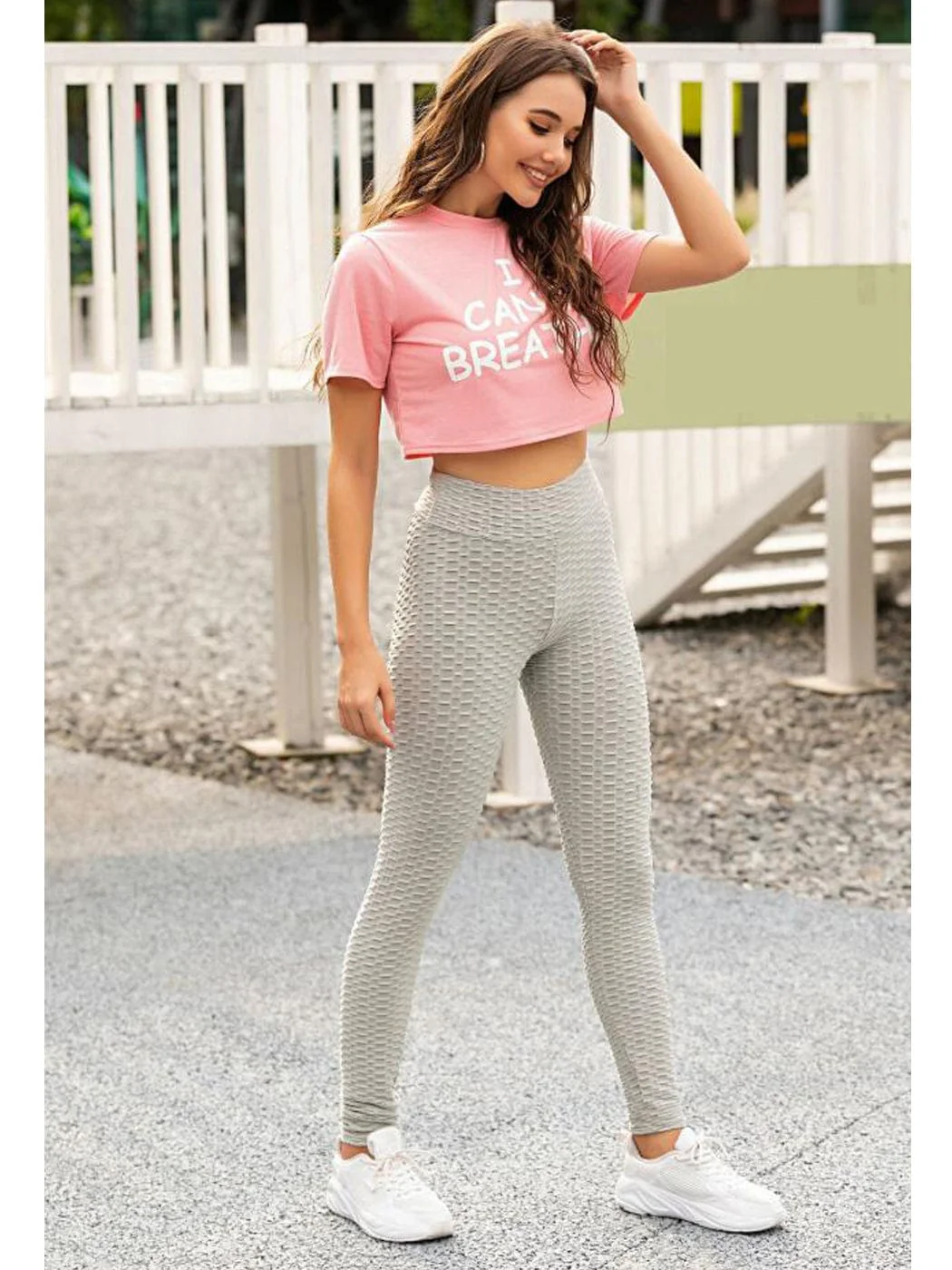 High Waisted Yoga Pants Tummy Control Booty Leggings - Image 10