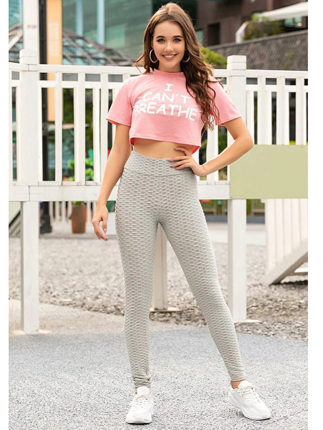 High Waisted Yoga Pants Tummy Control Booty Leggings - Image 9