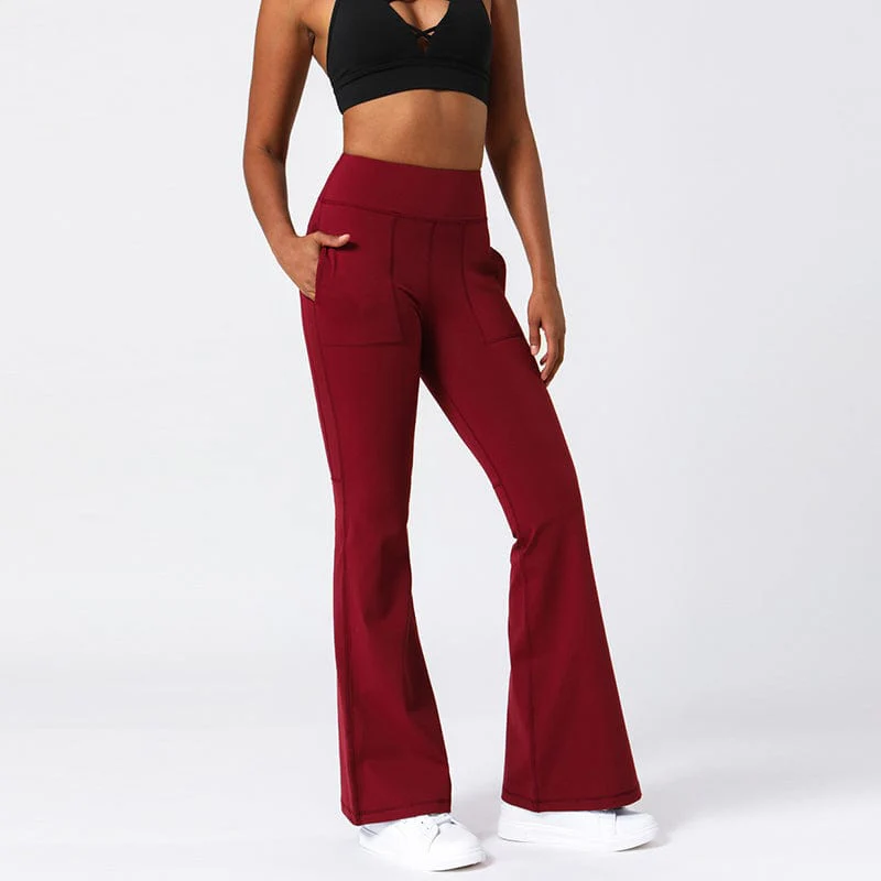 Hip Sculpting High Rise Flared Yoga Pants with Pockets