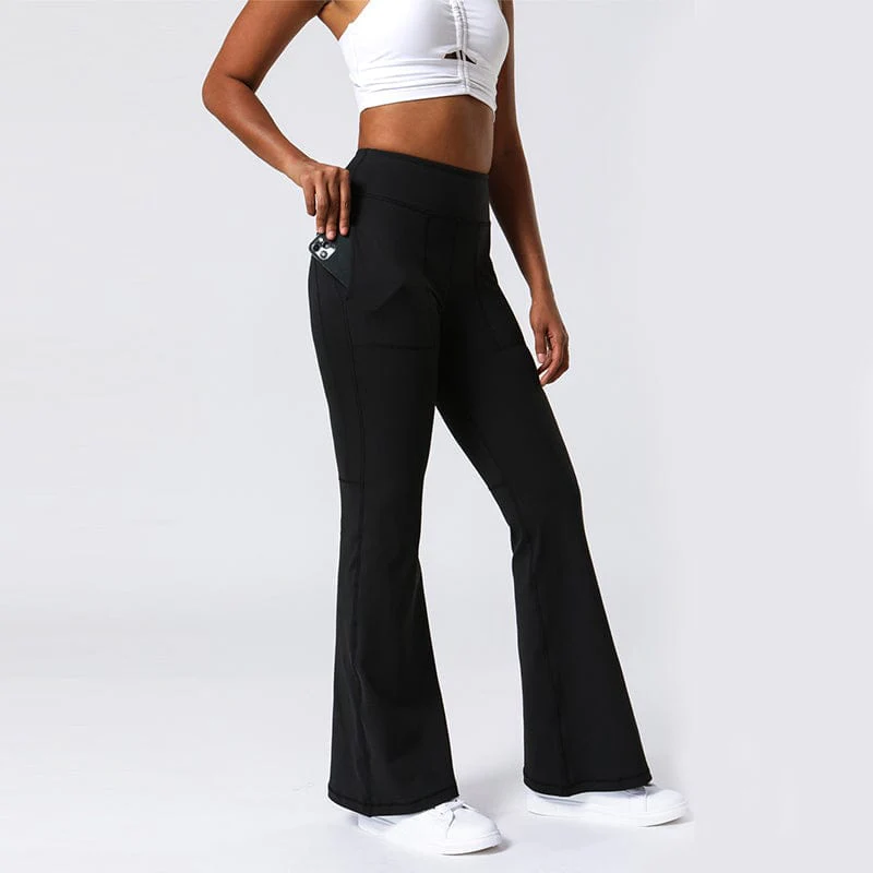 Hip Sculpting High Rise Flared Yoga Pants with Pockets - Image 14