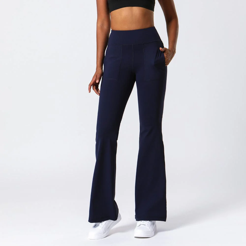 Hip Sculpting High Rise Flared Yoga Pants with Pockets - Image 17