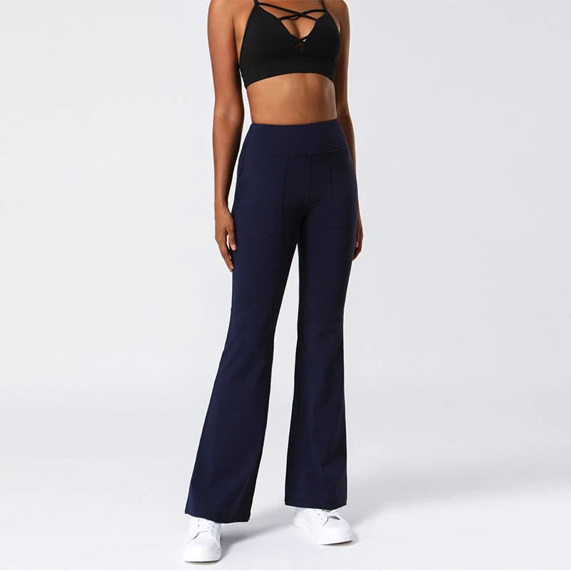Hip Sculpting High Rise Flared Yoga Pants with Pockets - Image 19