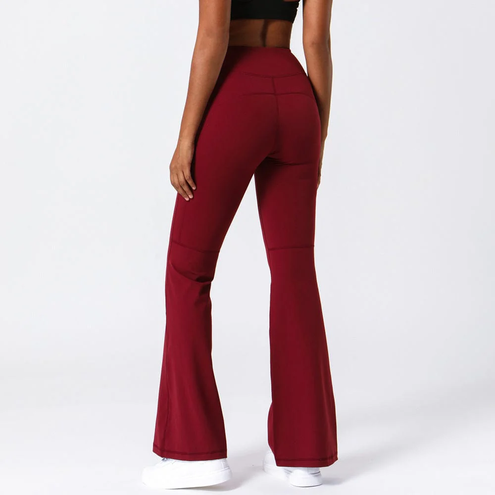 Hip Sculpting High Rise Flared Yoga Pants with Pockets - Image 4