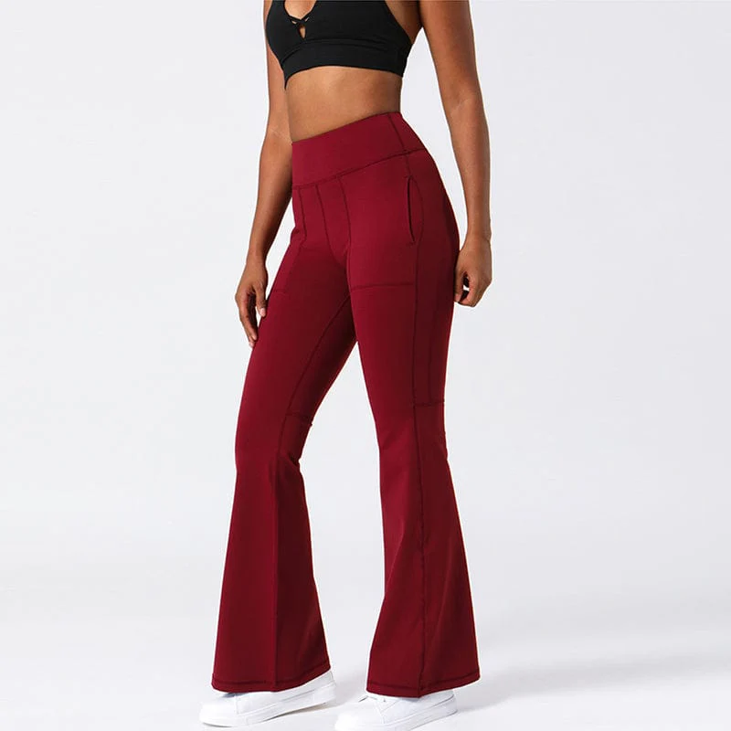 Hip Sculpting High Rise Flared Yoga Pants with Pockets - Image 5