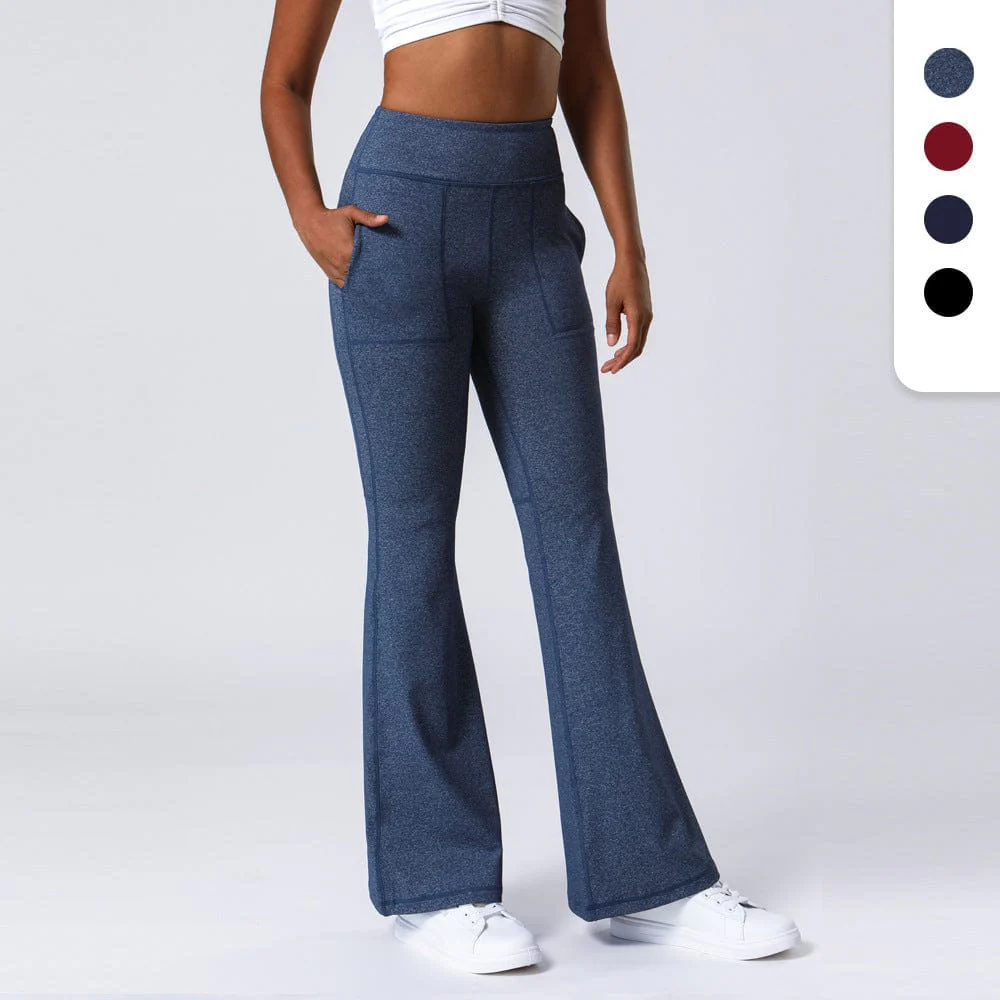 Hip Sculpting High Rise Flared Yoga Pants with Pockets - Image 7