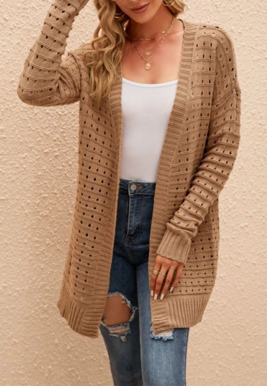 Hole Detail Knit Cardigan - Image 6