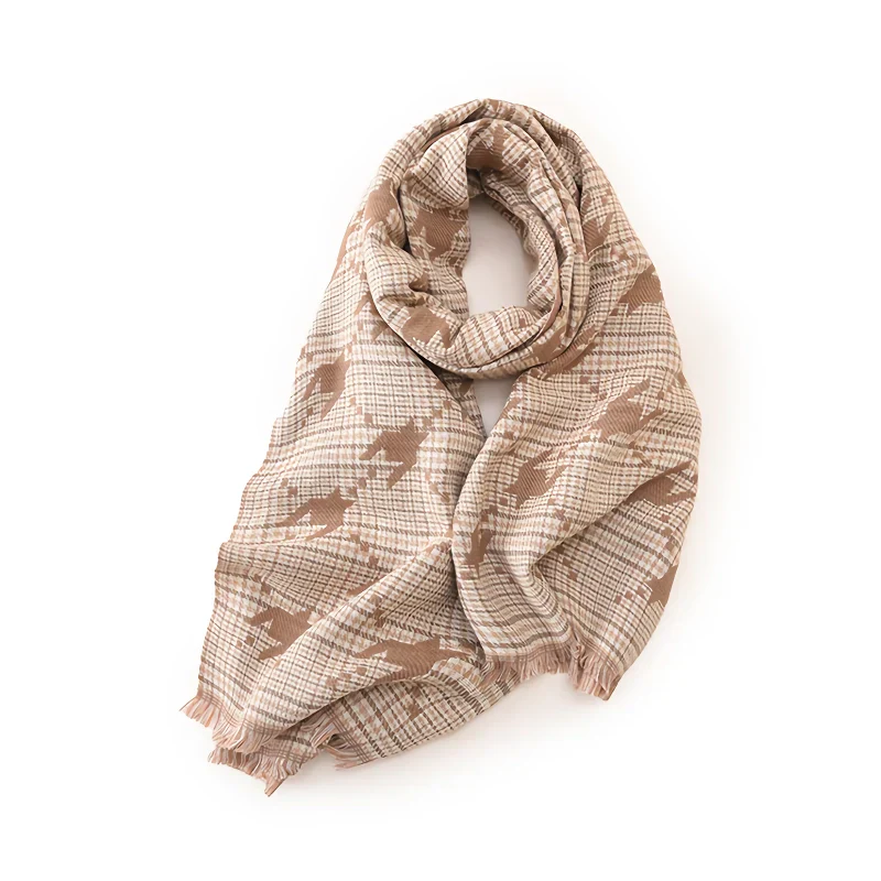 Houndstooth Imitation Cashmere Scarf Shawl Wrap - Image 4