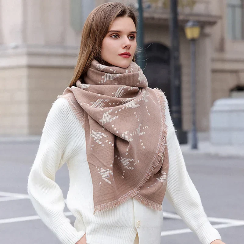 Houndstooth Imitation Cashmere Scarf Shawl Wrap - Image 8