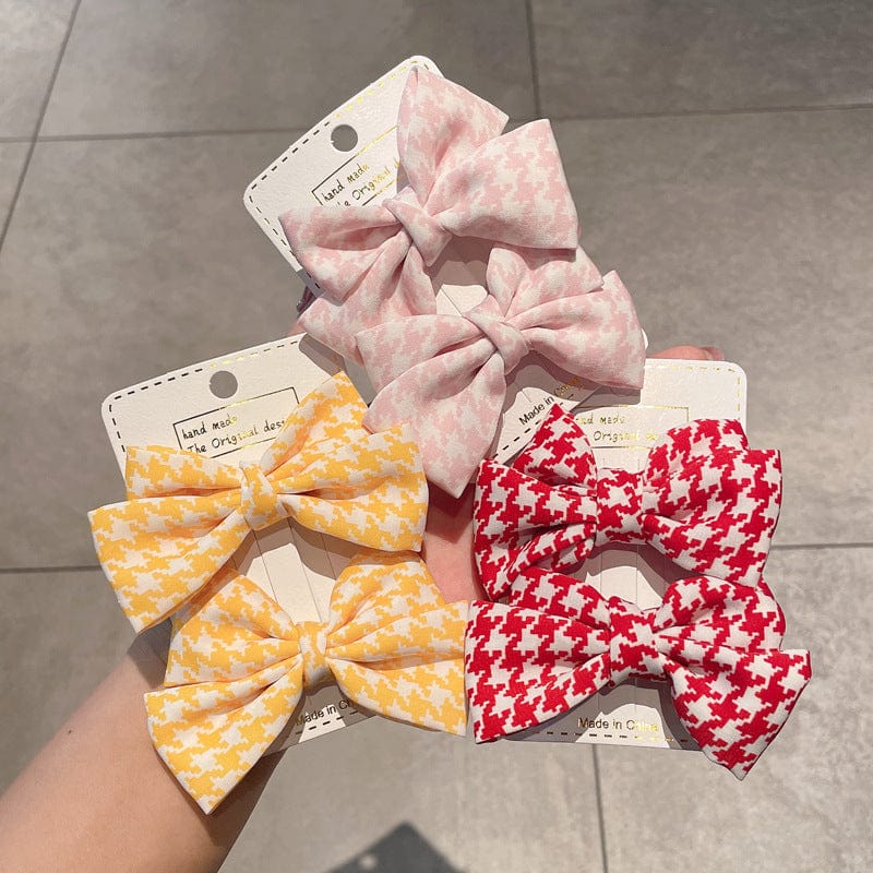 Houndstooth Patterned Ribbon Hair Clip - Image 2