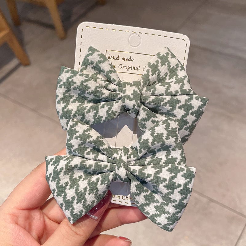 Houndstooth Patterned Ribbon Hair Clip - Image 4