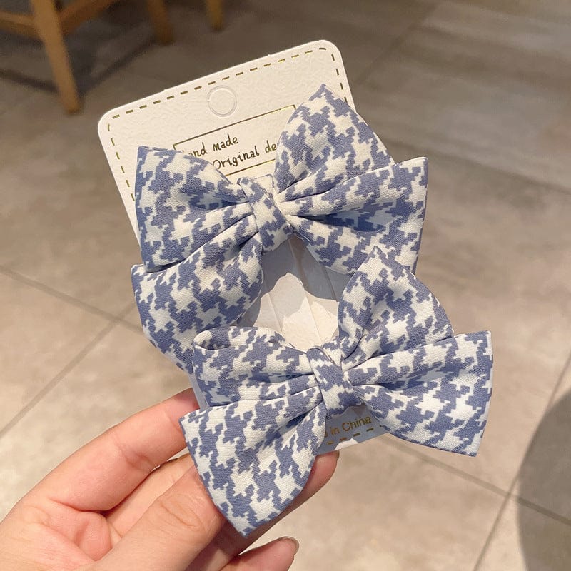 Houndstooth Patterned Ribbon Hair Clip - Image 5