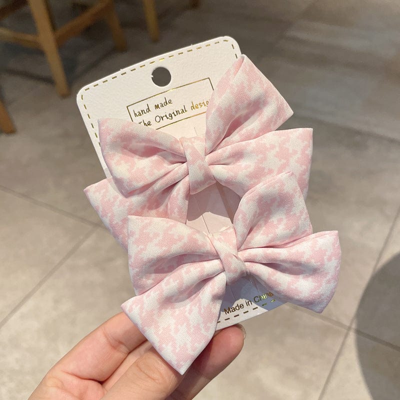 Houndstooth Patterned Ribbon Hair Clip - Image 6