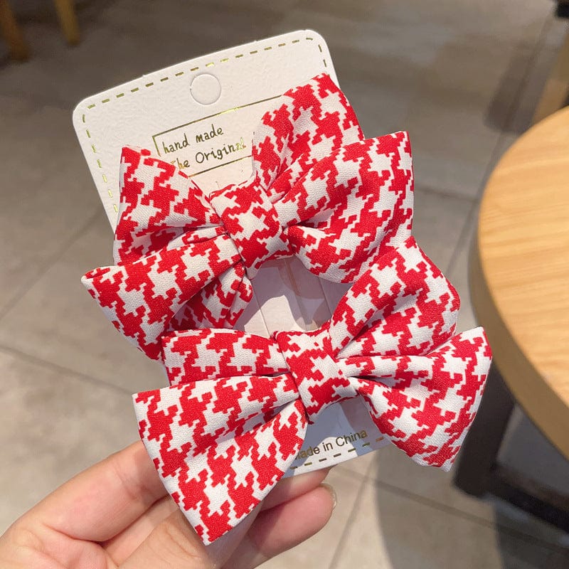Houndstooth Patterned Ribbon Hair Clip - Image 9