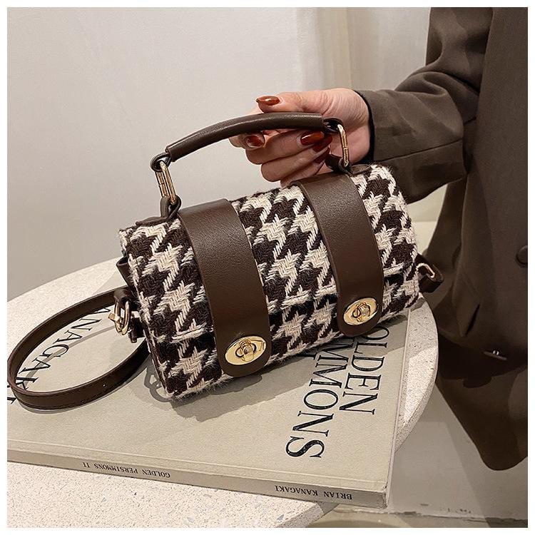 Houndstooth Twist Lock Bag - Image 4
