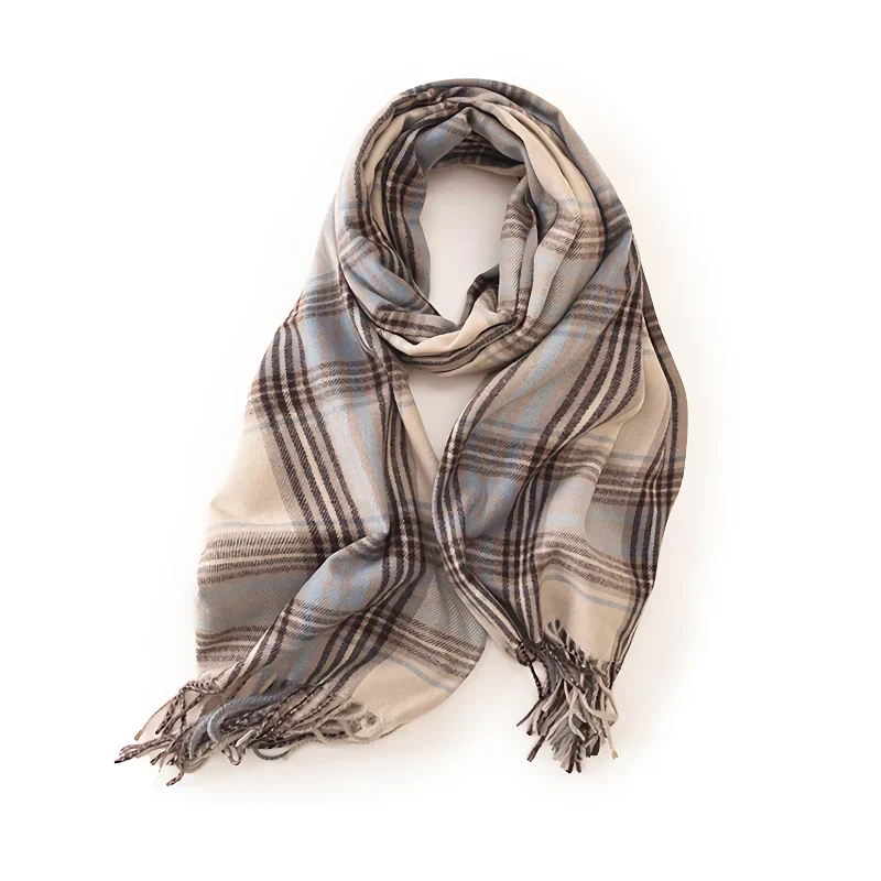 Imitation Cashmere Plaid Winter Scarf - Image 2