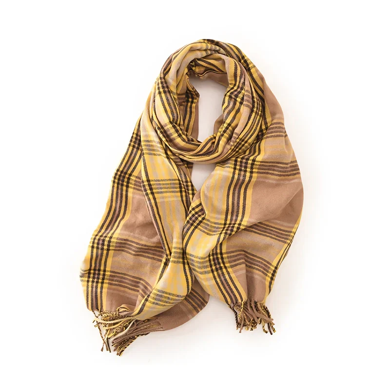 Imitation Cashmere Plaid Winter Scarf - Image 3