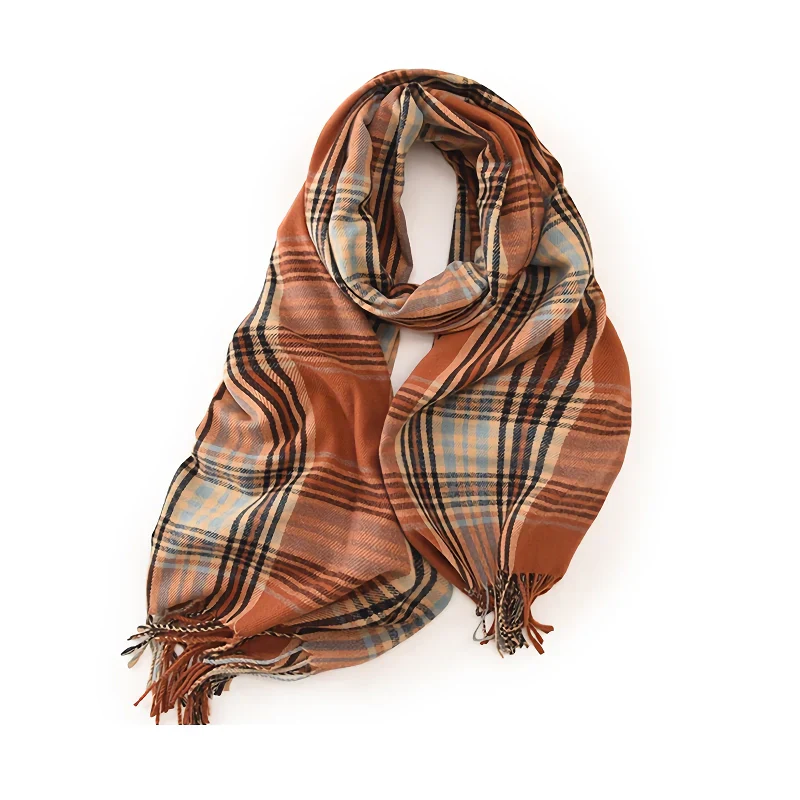 Imitation Cashmere Plaid Winter Scarf - Image 6