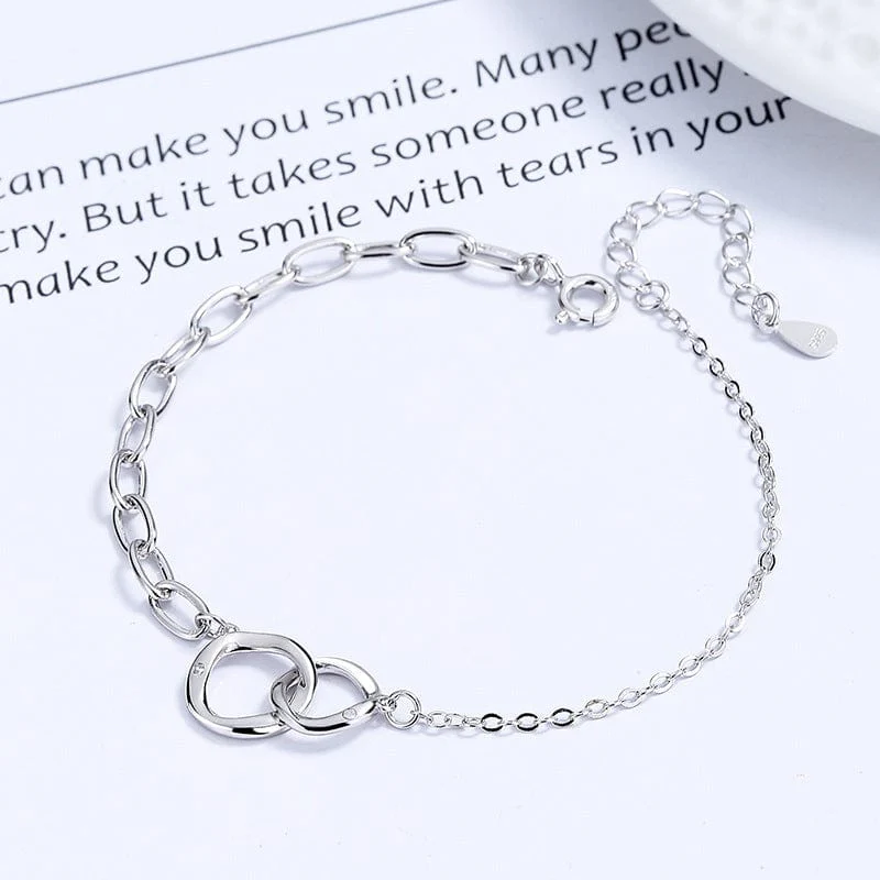 Interlocking Circles 925 Sterling Silver Bracelet - Image 4