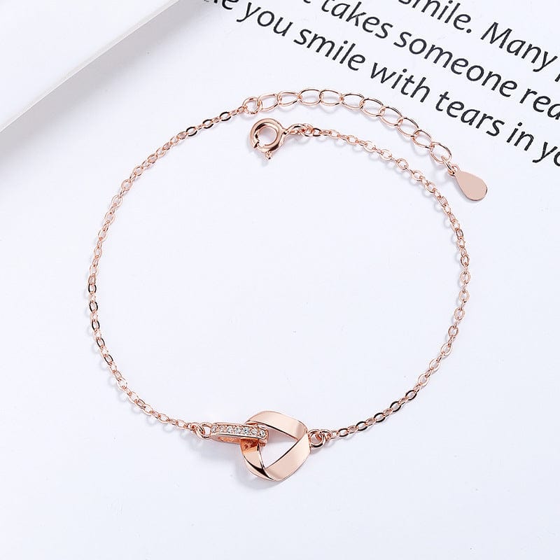 Interlocking Triangle 925 Sterling Silver Bracelet
