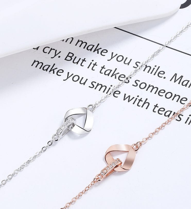 Interlocking Triangle 925 Sterling Silver Bracelet - Image 3