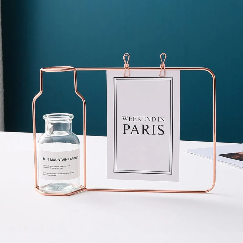Iron Flower Vase with Glass Test Tube & Clip - Image 10
