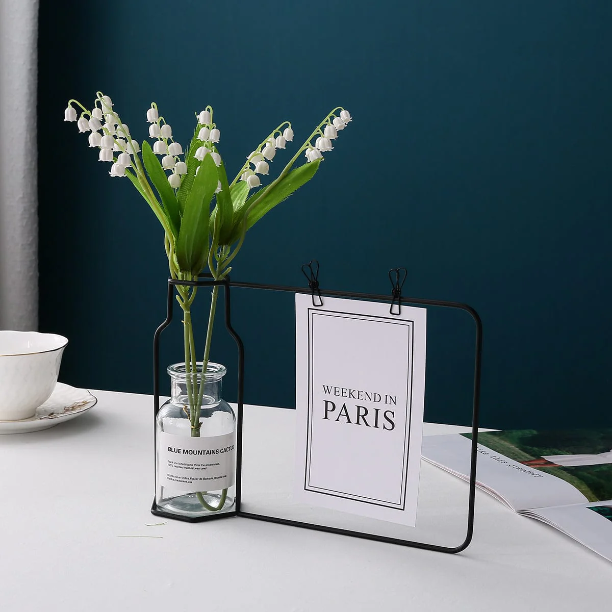 Iron Flower Vase with Glass Test Tube & Clip - Image 11