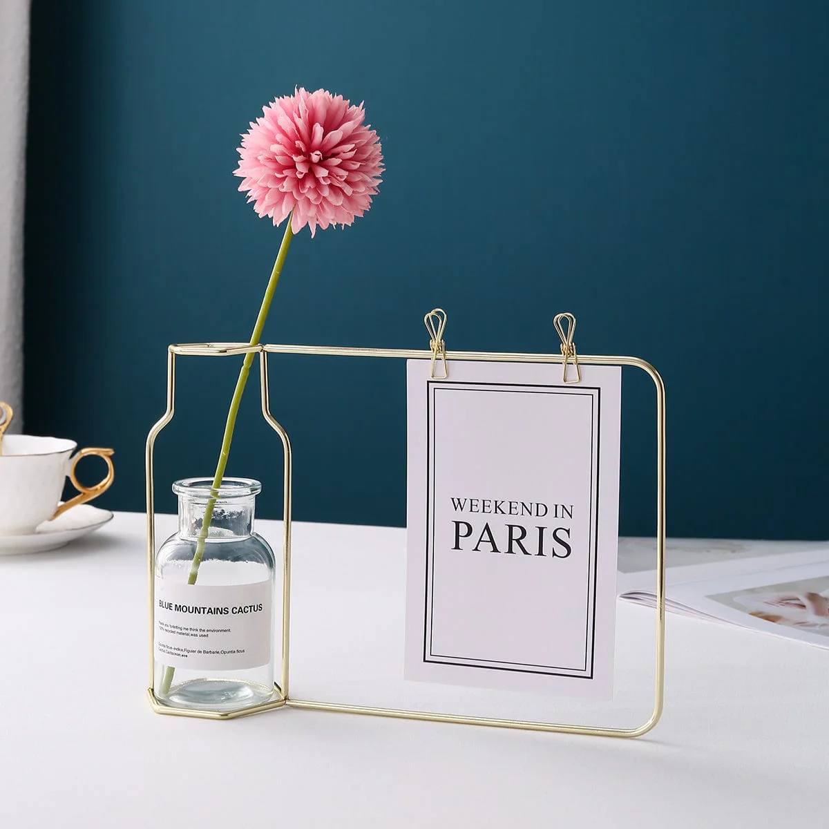 Iron Flower Vase with Glass Test Tube & Clip - Image 5