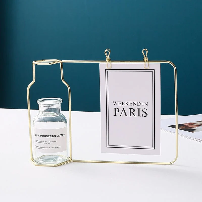 Iron Flower Vase with Glass Test Tube & Clip - Image 7