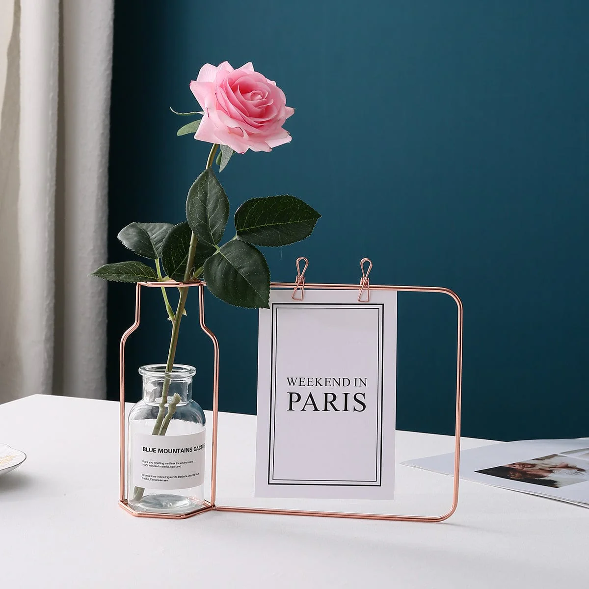 Iron Flower Vase with Glass Test Tube & Clip - Image 8