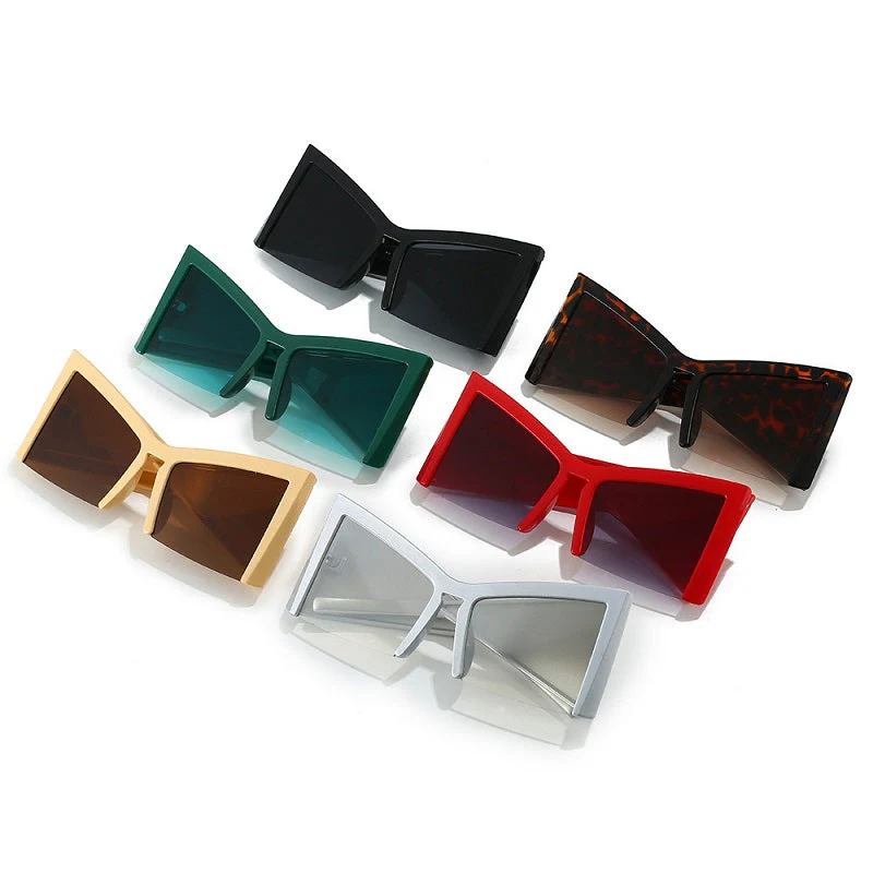 Irregular Semi-Rimless Sunglasses with UV400 Protection - Image 13