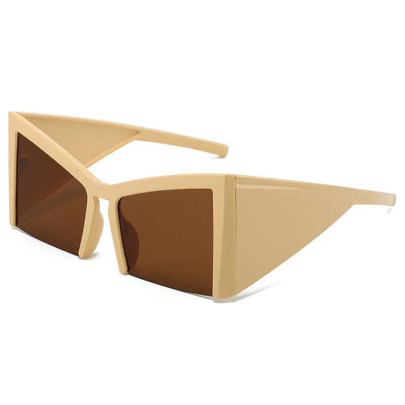 Irregular Semi-Rimless Sunglasses with UV400 Protection - Image 4