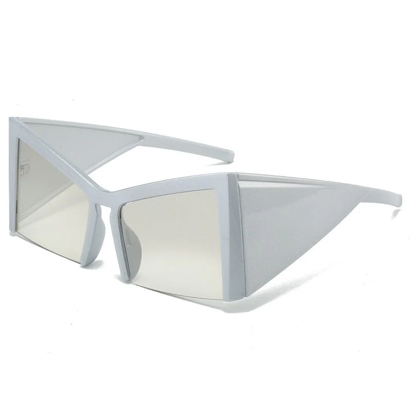 Irregular Semi-Rimless Sunglasses with UV400 Protection - Image 5
