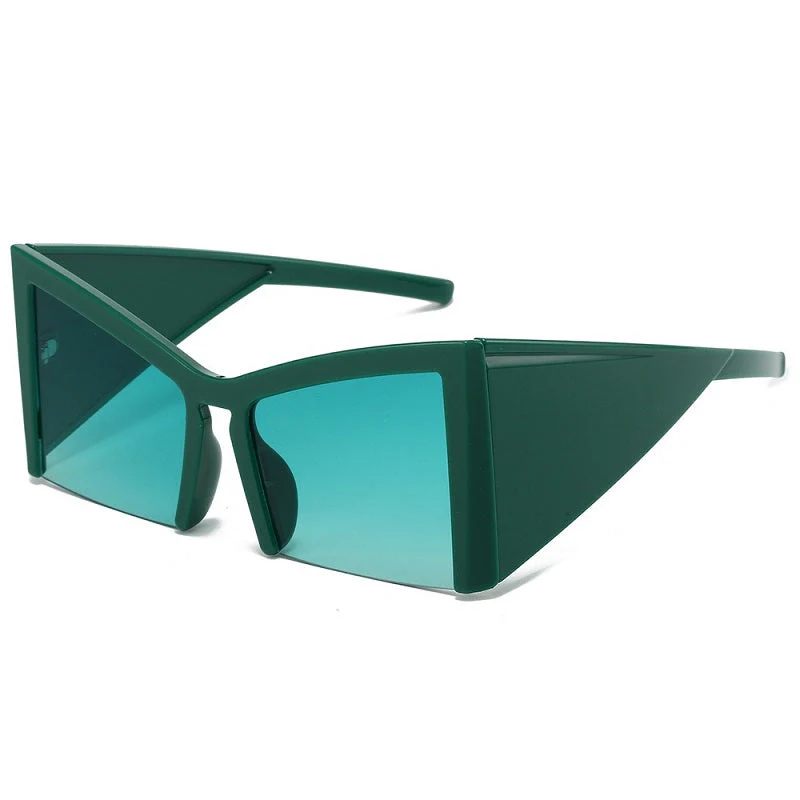 Irregular Semi-Rimless Sunglasses with UV400 Protection - Image 6