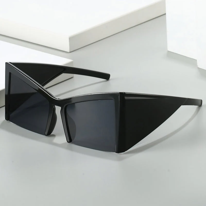 Irregular Semi-Rimless Sunglasses with UV400 Protection - Image 8