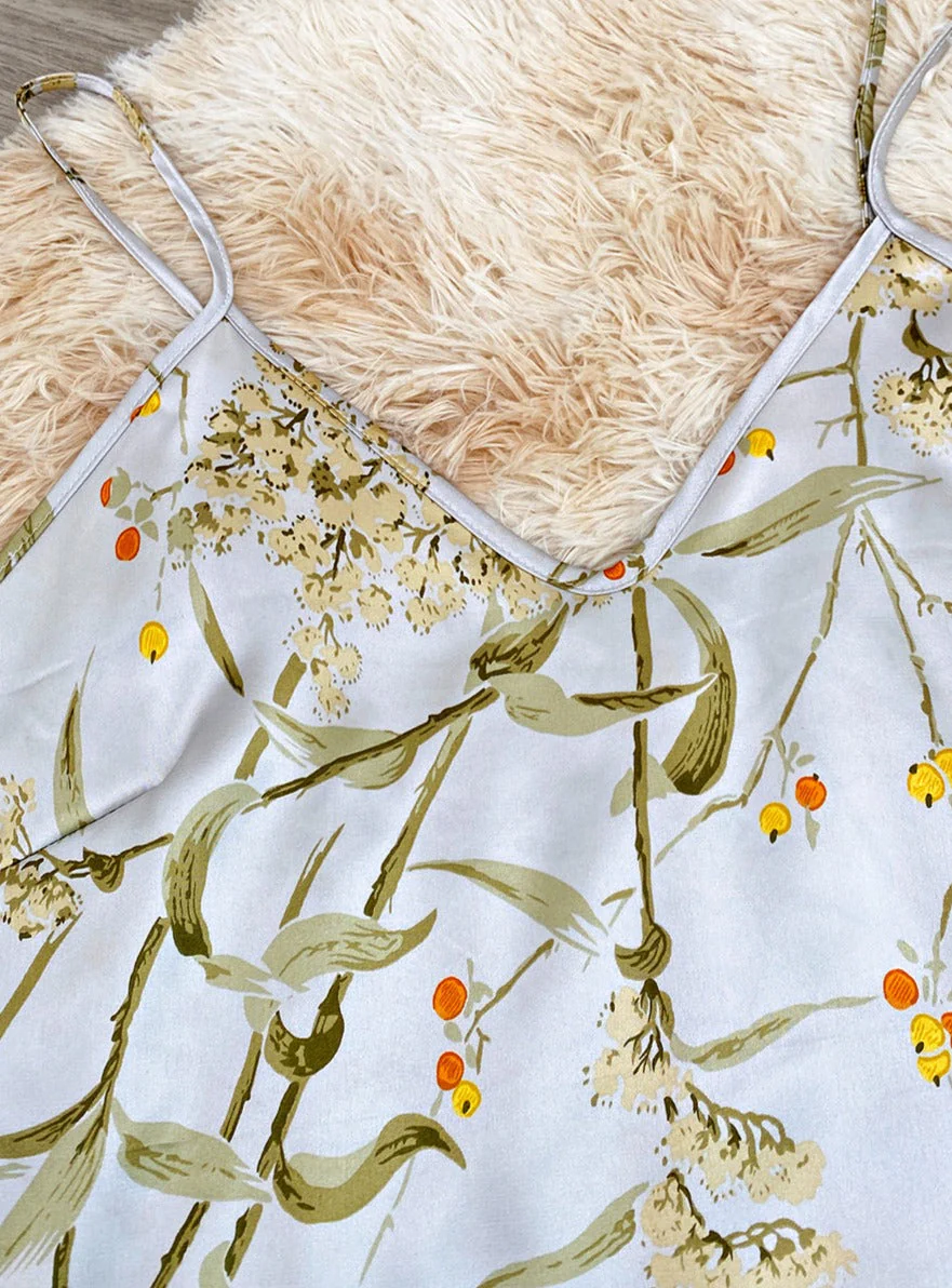 Japanese Floral Print Tank and Shorts Set - Image 2