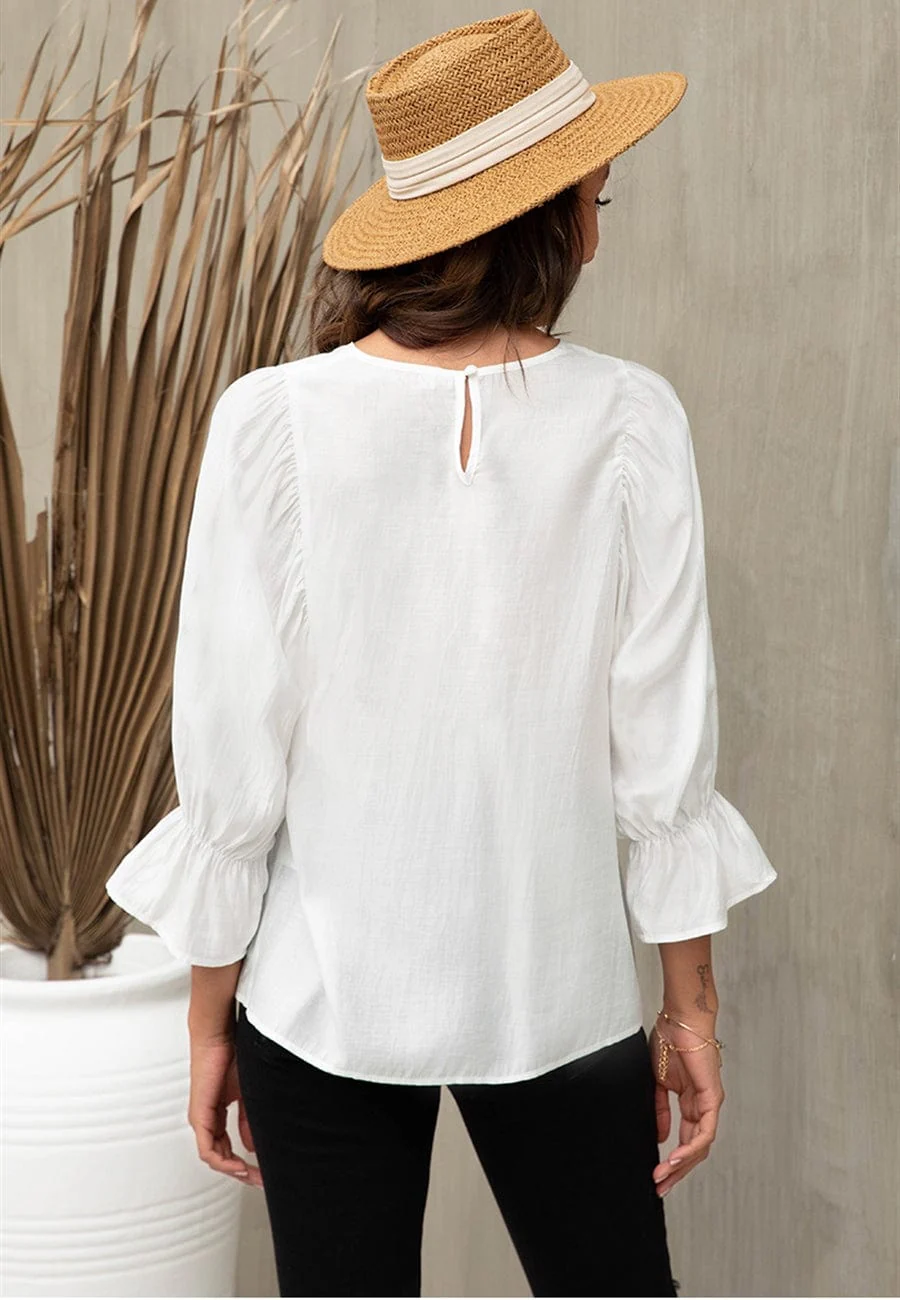 Keyhole Back Light Blouse - Image 12