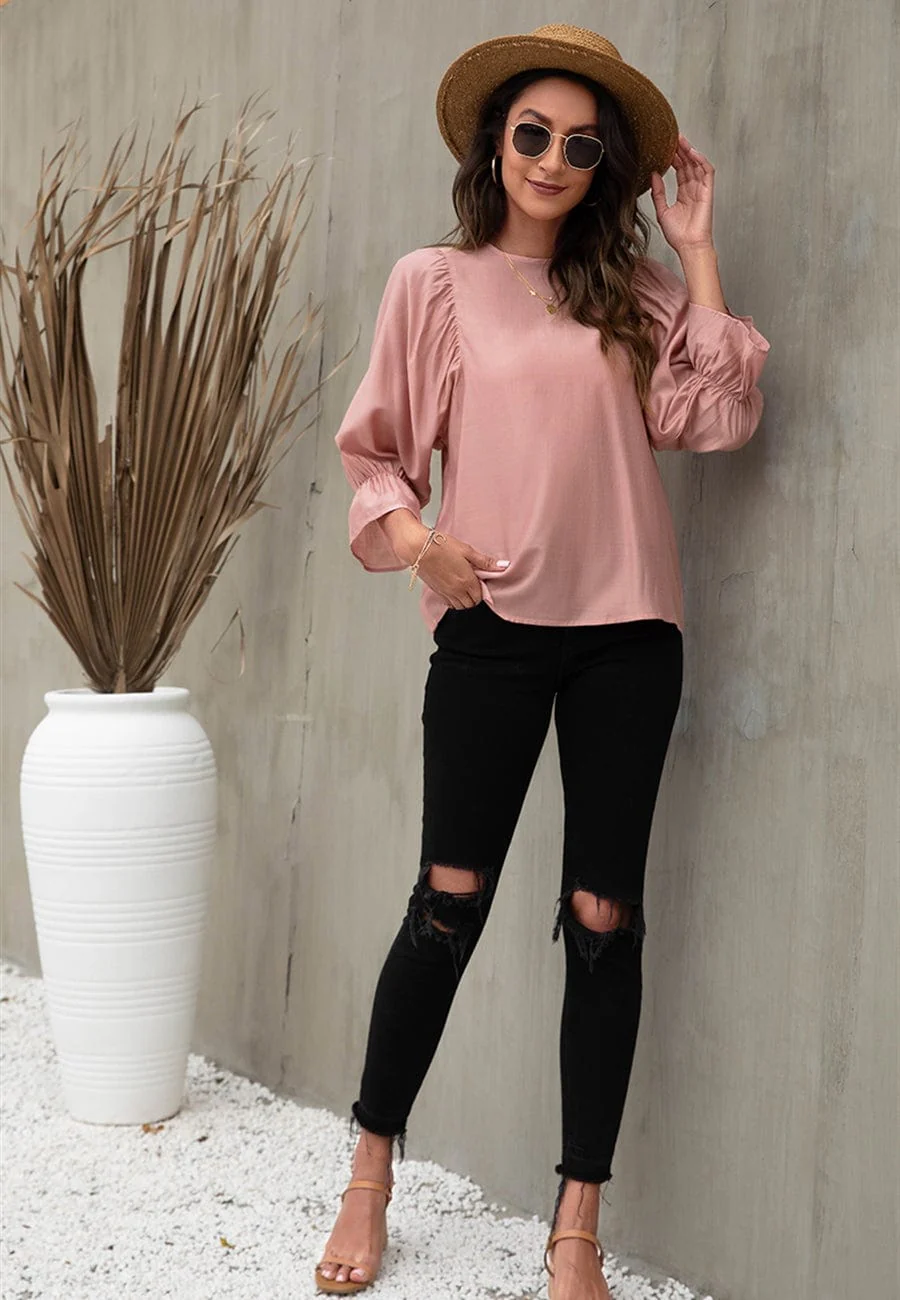 Keyhole Back Light Blouse - Image 7