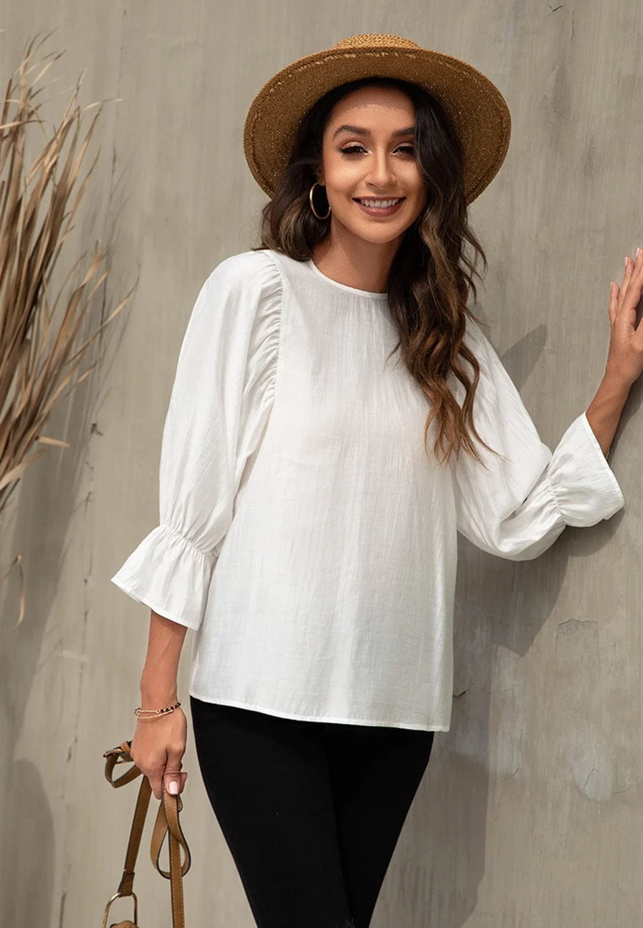 Keyhole Back Light Blouse - Image 9