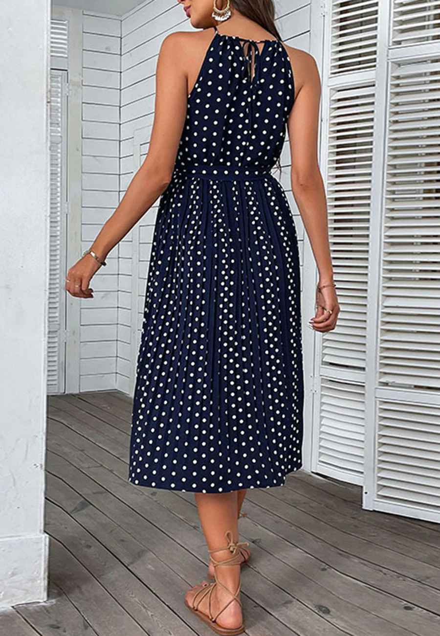 Keyhole Front Polka Dot Dress - Image 4