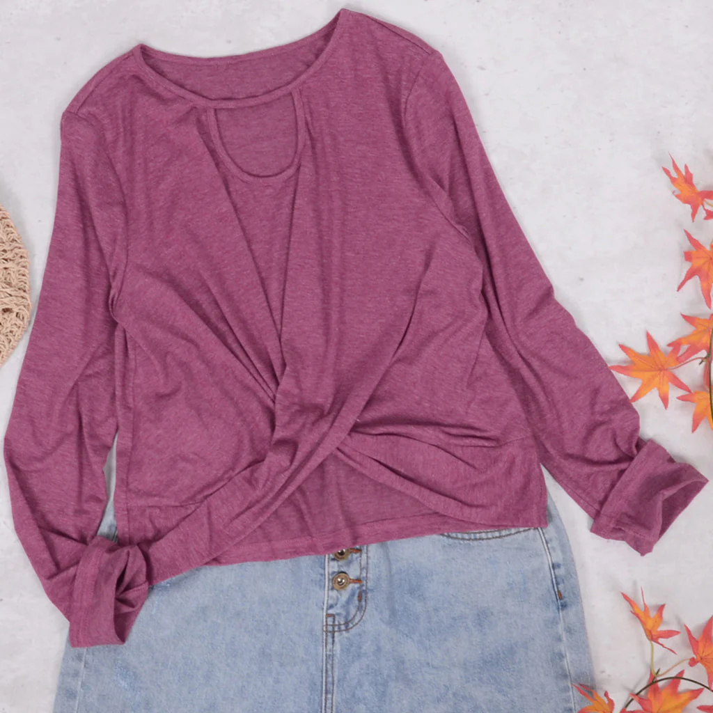 Keyhole Neck Twist Front Top - Image 11