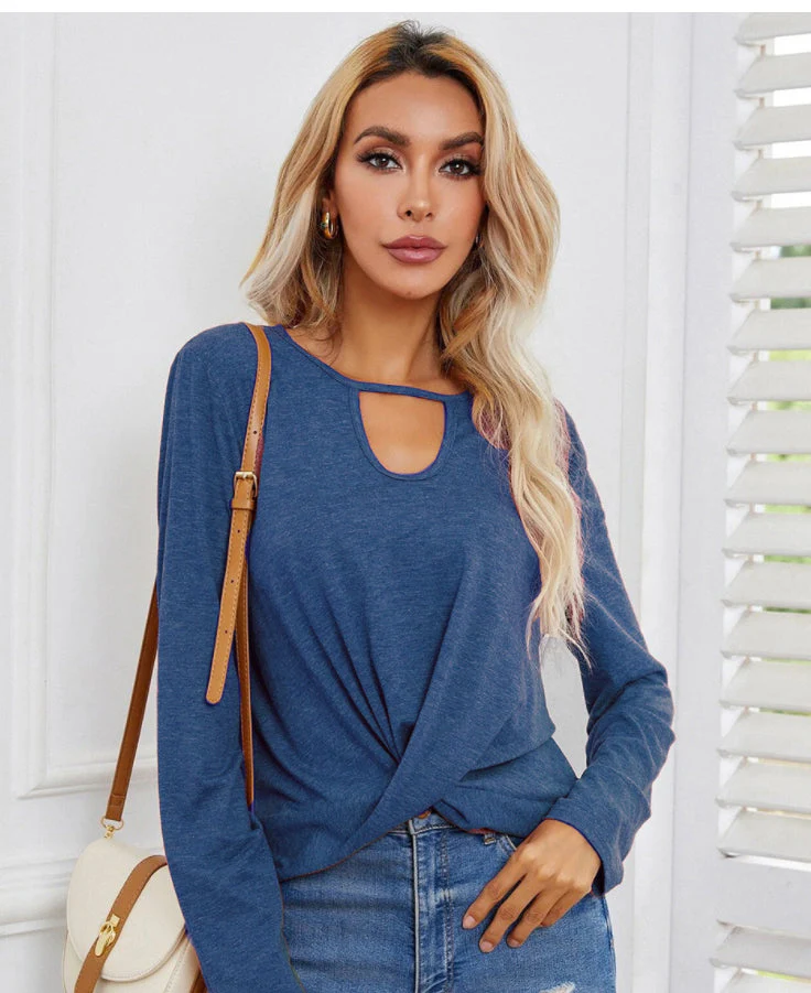 Keyhole Neck Twist Front Top - Image 4