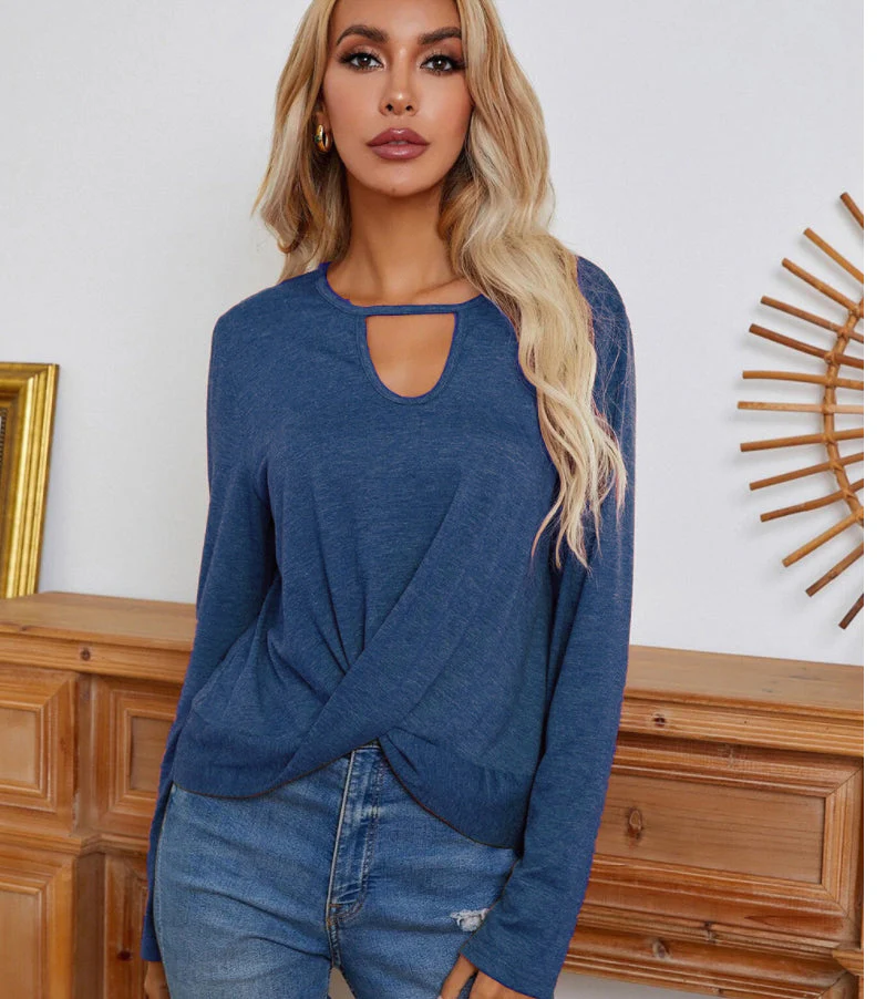 Keyhole Neck Twist Front Top - Image 5