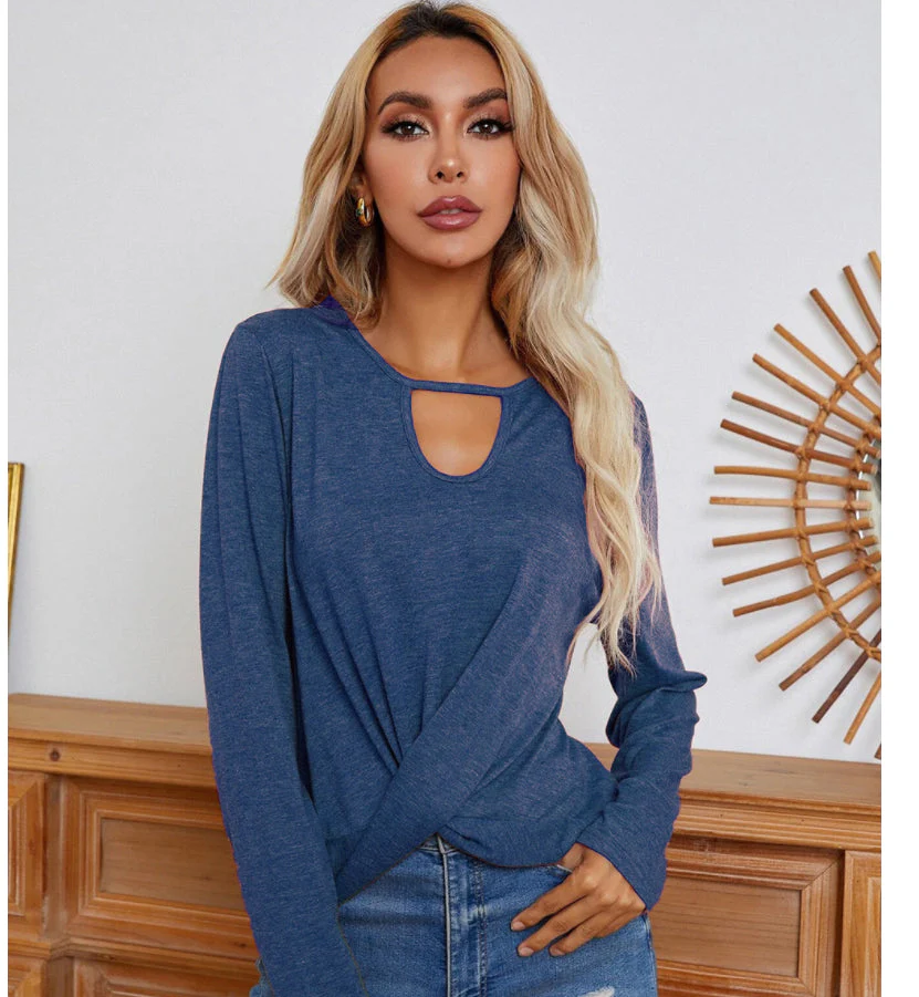 Keyhole Neck Twist Front Top - Image 6