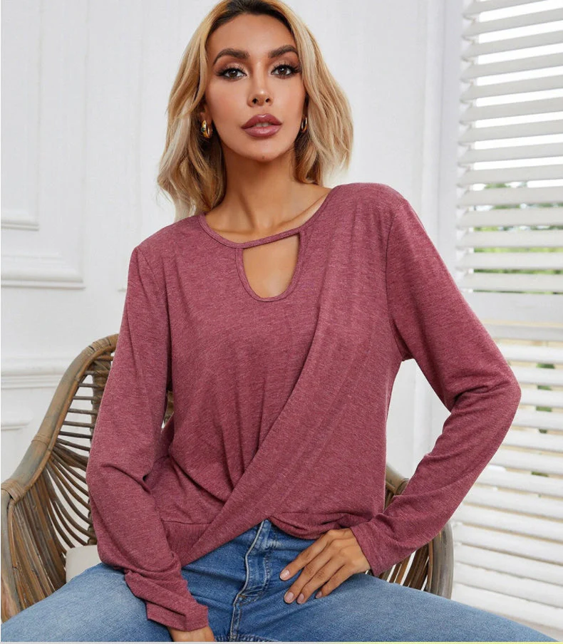 Keyhole Neck Twist Front Top - Image 8