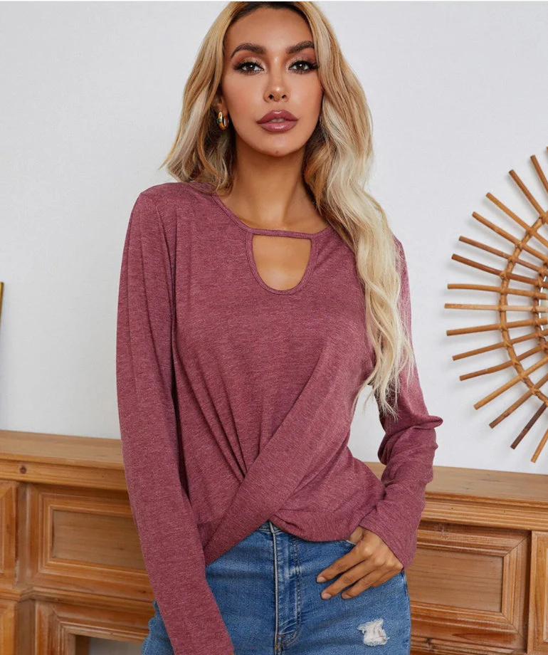 Keyhole Neck Twist Front Top - Image 9