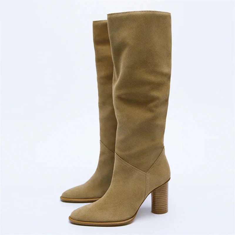 Knee High Boots Leather High Heels - Image 23