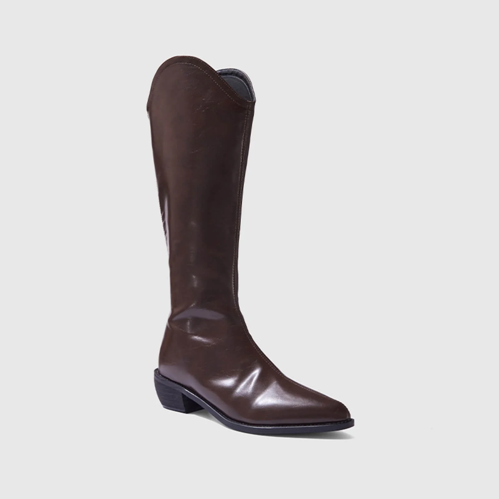 Pull On Cutout Chunky Heel Knee High Boots - Image 11
