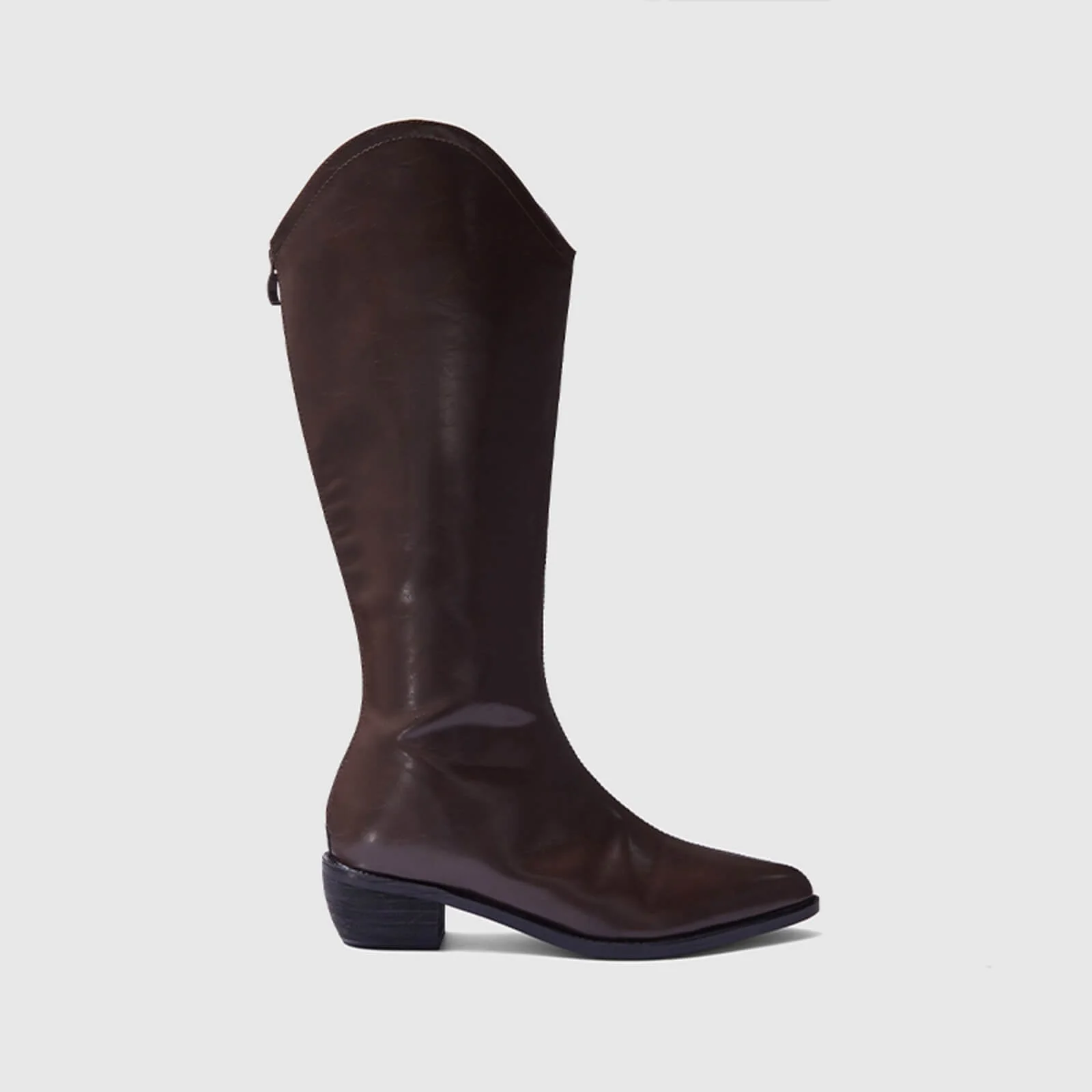 Pull On Cutout Chunky Heel Knee High Boots - Image 12