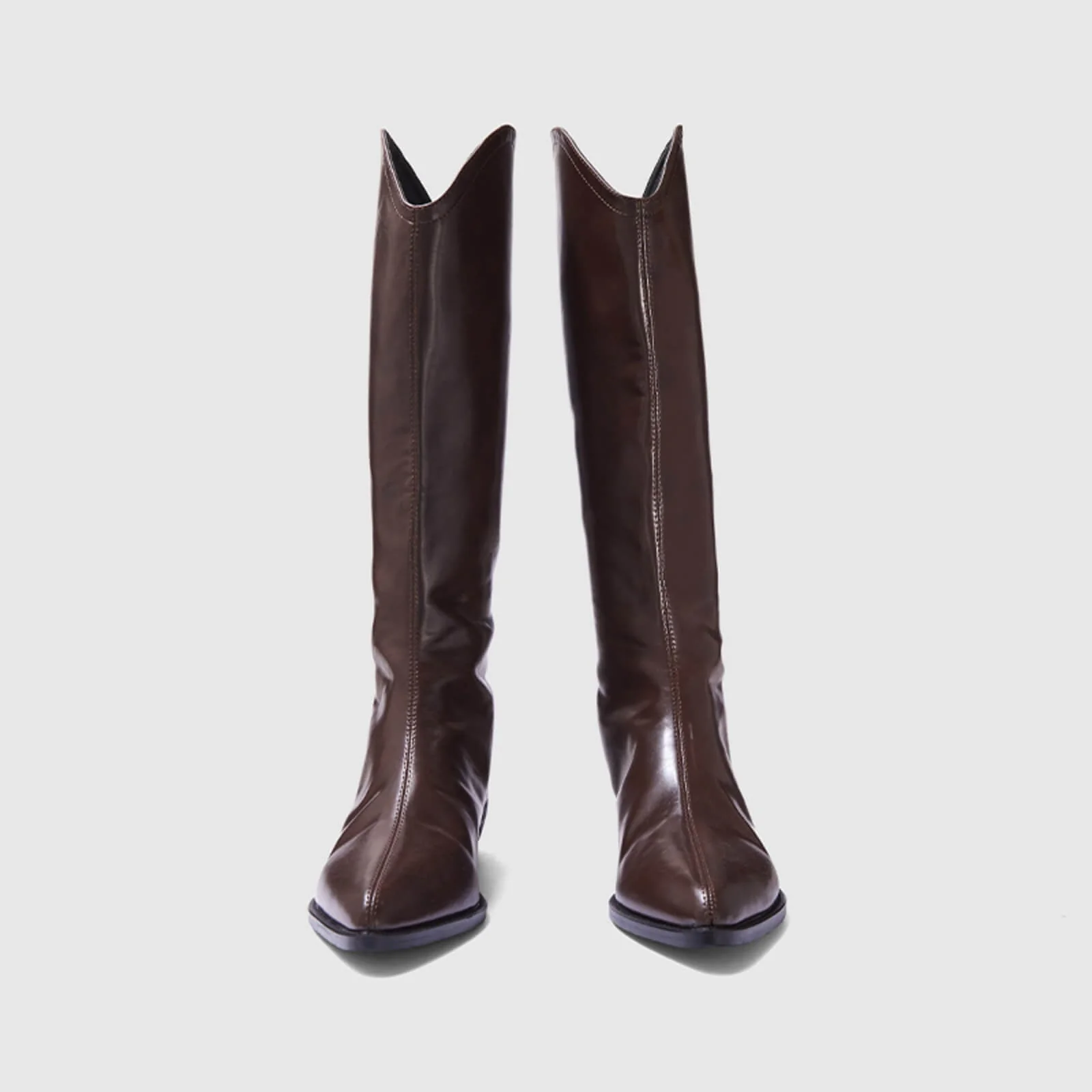 Pull On Cutout Chunky Heel Knee High Boots - Image 13