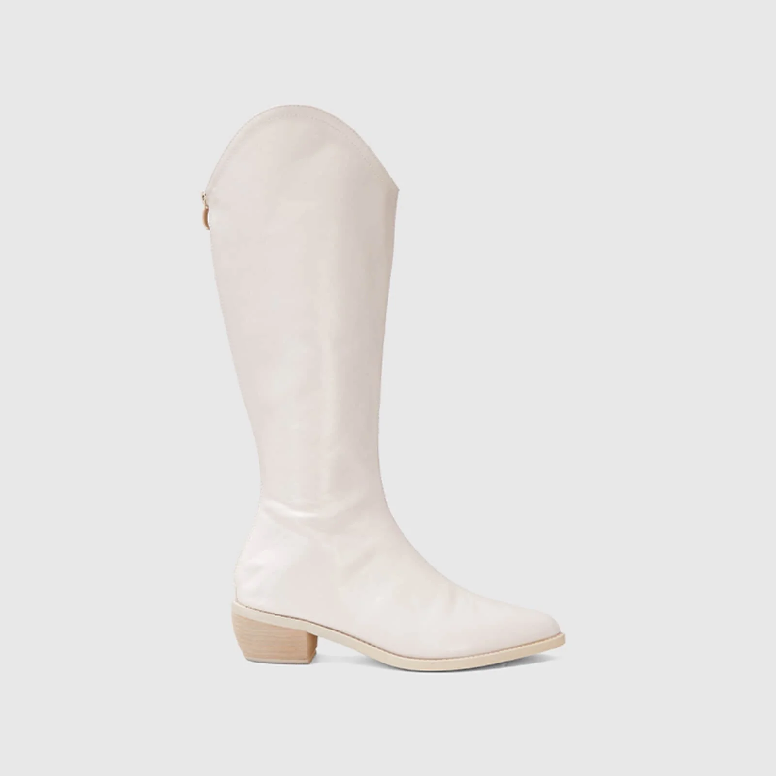 Pull On Cutout Chunky Heel Knee High Boots - Image 2